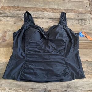 Swimsuits For All Black Twist Front Swim Tankini
